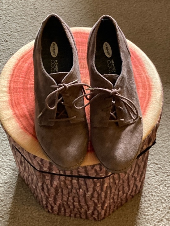Dr. Scholl's Shoes - Dr. Scholl's Taupe Suede Lace-Up Heel Shoes